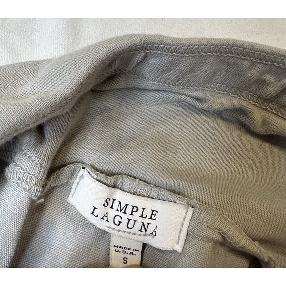 Simple Laguna Women’s Linen Midi A-line Skirt Ruffled Gray Small Made In USA - Picture 3 of 7